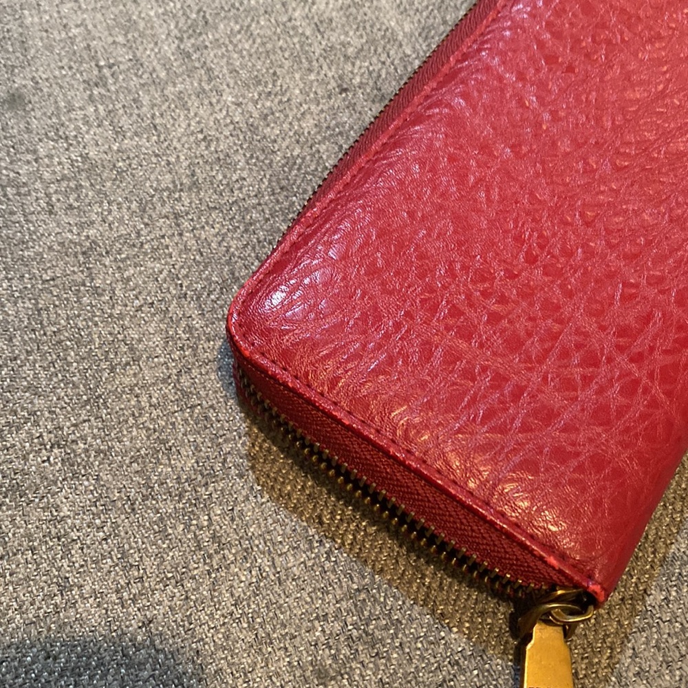 Large leather wallet burgundy color - Picture 14 of 14